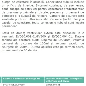 Set de drenaj ventricular extern cu placă și clemă Enlife