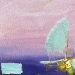 Picturta abstracta: " “Turkish delight under Bosphorus Bridge”, 50x70 cm, ulei pe pânză (oil on canvas) - Img 2