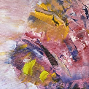 Picturta abstracta: " “Turkish delight under Bosphorus Bridge”, 50x70 cm, ulei pe pânză (oil on canvas) - Img 3