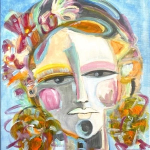 Abstract painting -The birth of Spring, 50 x70 , oil on canvas