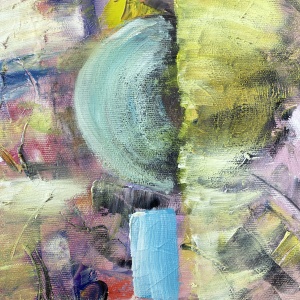 Picturta abstracta: " “Turkish delight under Bosphorus Bridge”, 50x70 cm, ulei pe pânză (oil on canvas) - Img 4