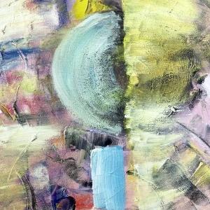 Picturta abstracta: " “Turkish delight under Bosphorus Bridge”, 50x70 cm, ulei pe pânză (oil on canvas) - Img 7