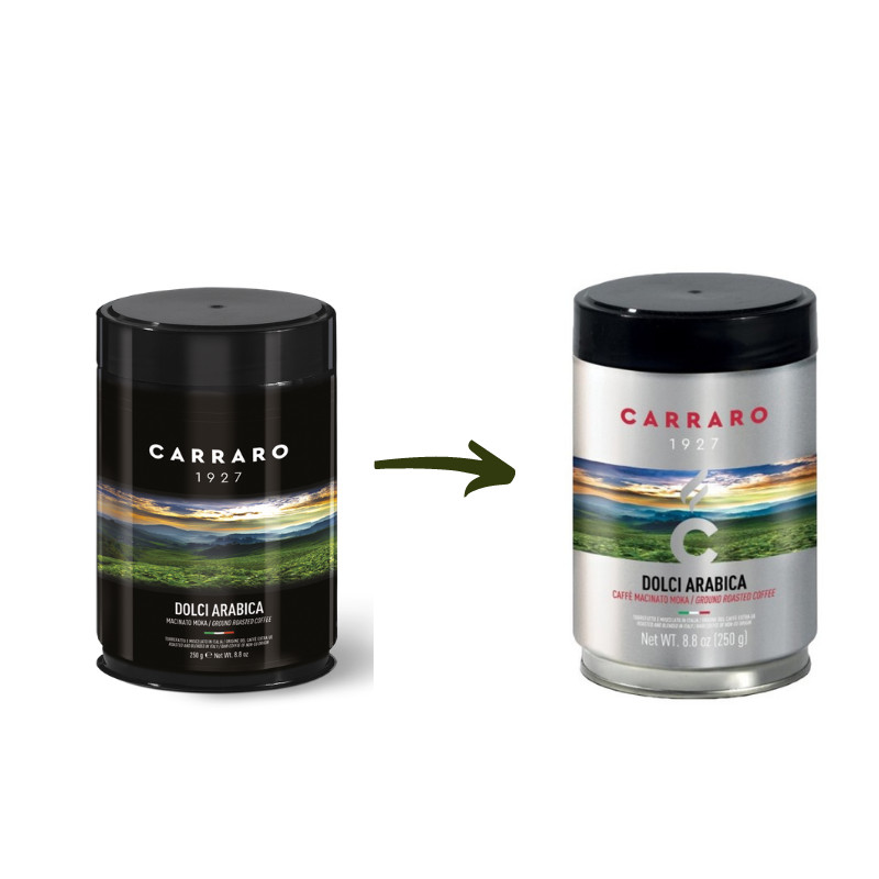 Carraro Dolci Arabica cafea macinata 250gr cutie metalica