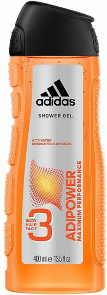 Adidas Adipower Gel de Dus 3in1 pentru Corp Fata si Par 400ml