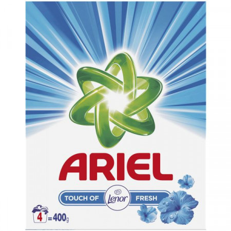 Ariel Detergent de Rufe Pudra Automat Touch of Lenor Fresh pentru 4 Spalari 400g