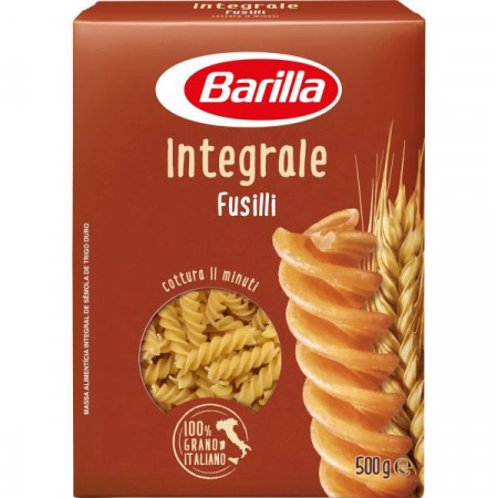 Barilla Integrale Fusilli Paste Alimentare din Faina de Gris Dur 500g
