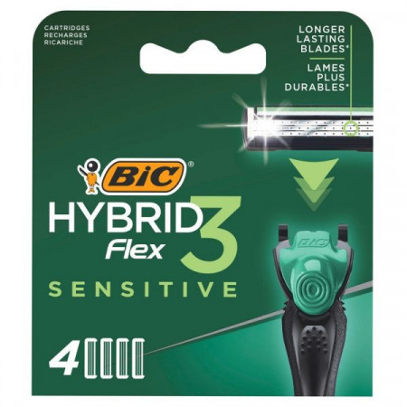Bic Hybrid Flex 3 Sensitive Rezerve pentru Aparat de Ras 4bucati