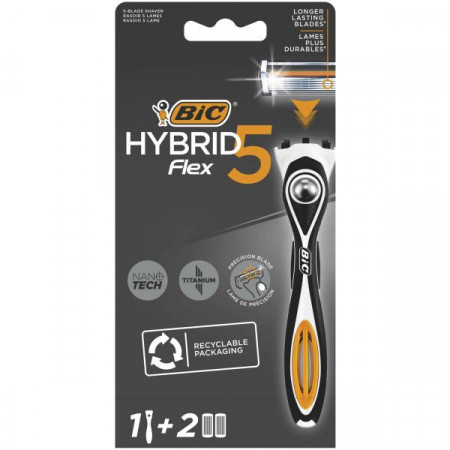 Bic Hybrid Flex 5 Aparat de Ras cu 2 Rezerve