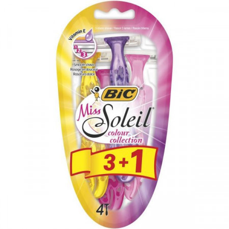 Bic Miss Soleil Colour Collection Aparat de Ras pentru Femei 3bucati + 1 Gratis