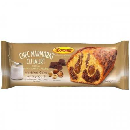 Boromir Chec Marmorat cu iaurt Crema cu Ciocolata si Alune 400g