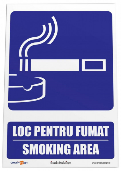 Creative Sign Indicator din PVC Loc pentru Fumat 15x20cm