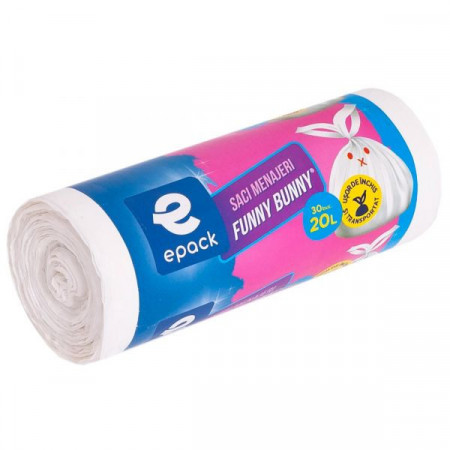 Epack Funny Bunny Saci Menajeri Mov 20L 30bucati
