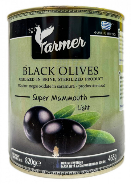 Farmer Masline Negre Super Mammouth Light 820g