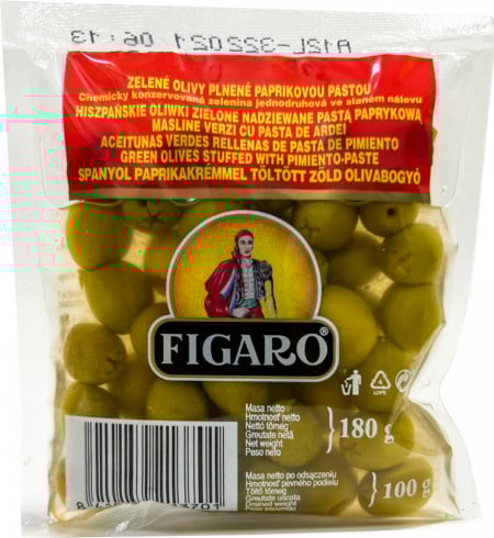 Figaro Masline Verzi cu Pasta de Ardei 180g