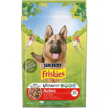 Friskies Hrana Uscata pentru Caini Adulti Vitafit Active cu Carne de Vita 10kg