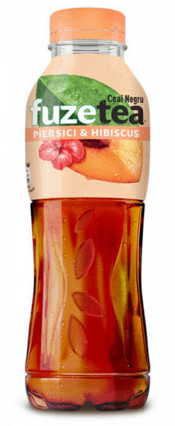 Fuzetea Bautura Racoritoare Necarbogazoasa cu Extract de Ceai Negru si Suc de Piersici si Extract de Hibiscus 500ML