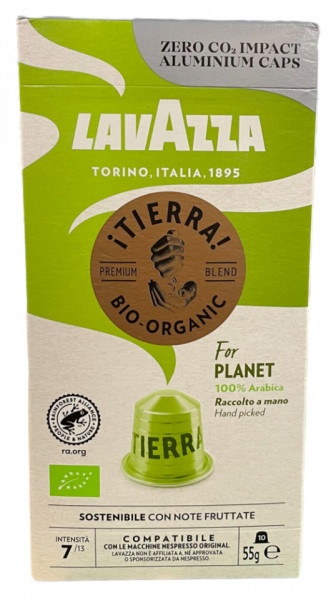 Lavazza Tierra Bio Cafea Prajita si Macinata Arabica 10 capusle 55g