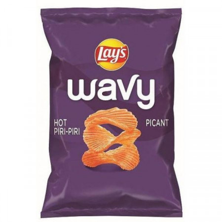 Lay's Wavy Piri Piri Chipsuri Ondulate din Cartofi cu Gust Picant 130g