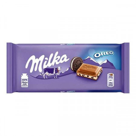Milka Ciocolata cu Lapte cu Bucatele de Biscuiti Oreo 100g