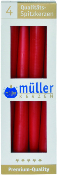 Muller Kerzen Set 4 Lumanari Conice Rosii