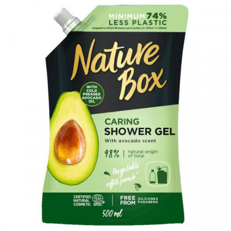 Nature Box Rezerva Gel de Dus cu Ulei de Avocado 500ml