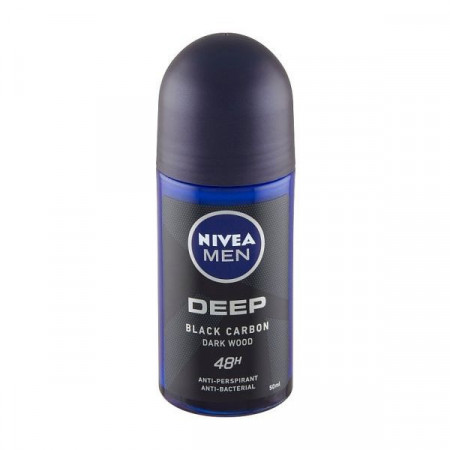 Nivea Men Deep Black Carbon Deodorant Roll-On 50ml