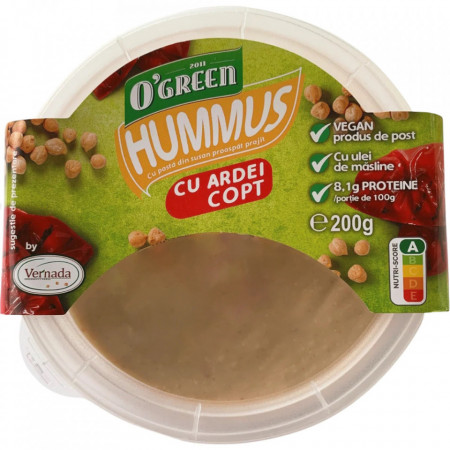 O'Green Hummus cu Ardei Copt 200g
