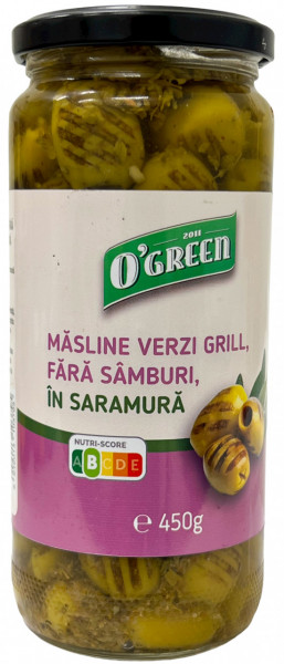 O'Green Masline Verzi Grill Fara Samburi in Saramura 450g