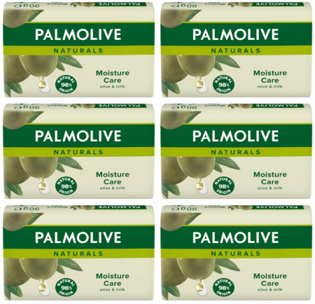 Palmolive Naturals Moisture Care Olive & Milk Sapun de Toaleta 6 buc x 90g