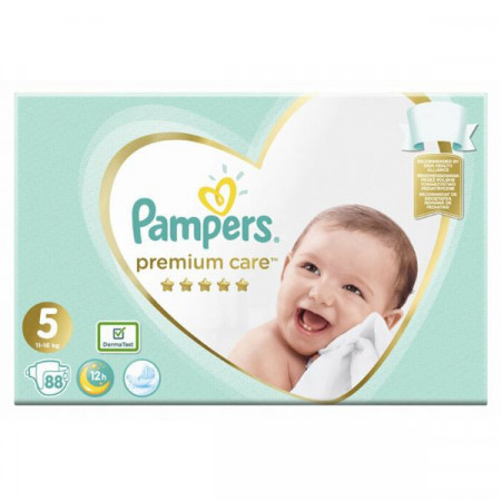 Pampers Premium Care Marimea 5 Scutece pentru Copii 11-16kg 88bucati