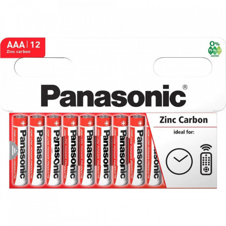 Panasonic Baterii Alkaline Zinc Carbon AAA LR03 12buc