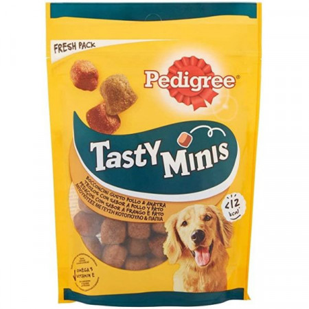 Pedigree Tasty Minis Bucatele cu Aroma de Carne de Pui şi Rata 130g