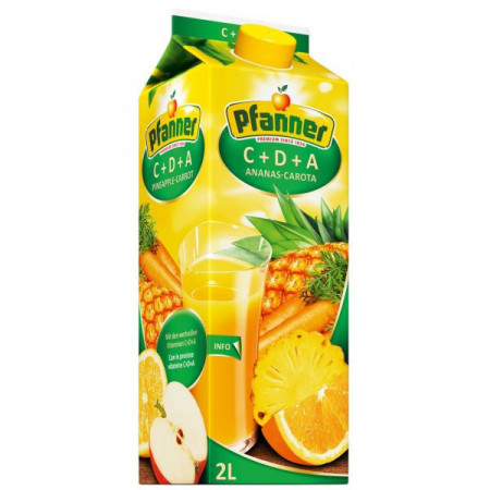 Pfanner Suc de Ananas si Morcovi cu Vitaminele C D si A 2L