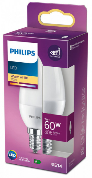 Philips Bec cu Led Alb Cald E14 60 7w