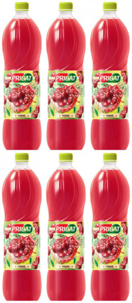 Prigat Bautura Racoritoare Necarbonatata cu Suc de Visine si Suc Concentrat de Struguri 6 buc x 1.75L