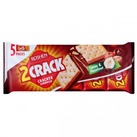 Roshen Crackers Biscuiti Crocanti cu umplutura de Alune si Cacao 235g