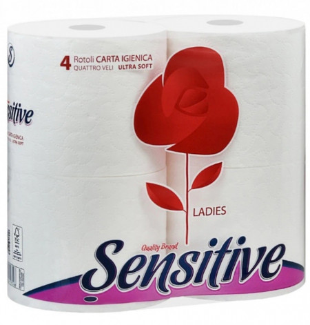 Sensitive Ladies Hartie Igienica 4 Straturi 4 Role