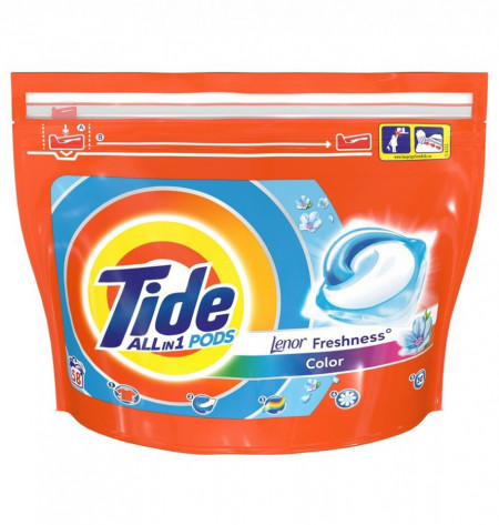 Tide All in 1 Pods Lenor Freshness Color Capsule de Detergent Lichid pentru Rufe pentru 58 Spalari