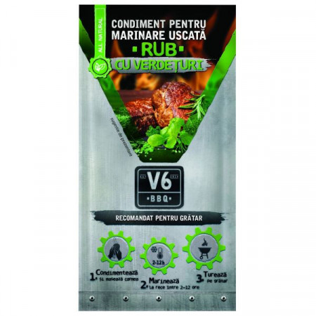 V6Bbq Condiment pentru Marinare Uscata Rub cu Verdeturi 40g