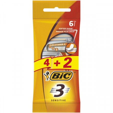 Bic 3 Sensitive Aparat de Ras 4bucati + 2 Gratis