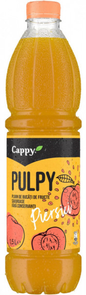 Cappy Pulpy Bautura Racoritoare Necarbogazoasa cu Piure de Piersici 1.5L