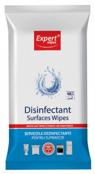 Expert Wipes Servetele Dezinfectante pentru Multisuprafete 48buc
