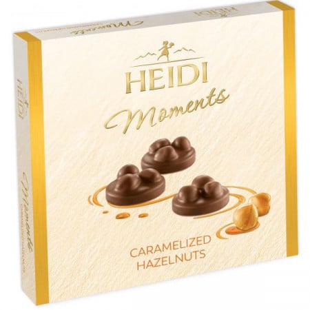 Heidi Moments Praline din Ciocolata cu Umplutura de Alune de Padure intregi Caramelizate 142g