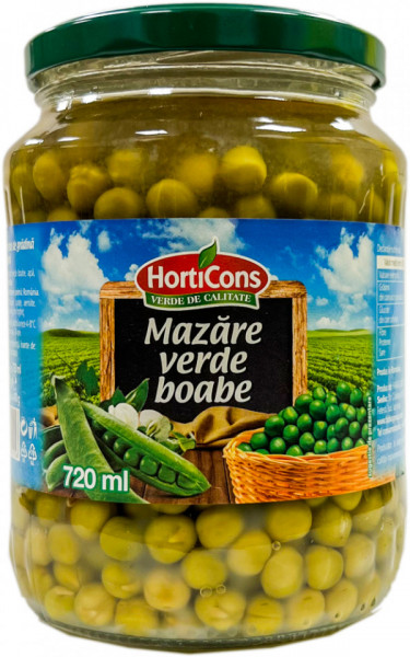 Horticons Mazare Verde Boabe de Gradina in Saramura 680g