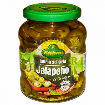 Kuhne Ardei Jalapeno Felii Extra Iute 330g