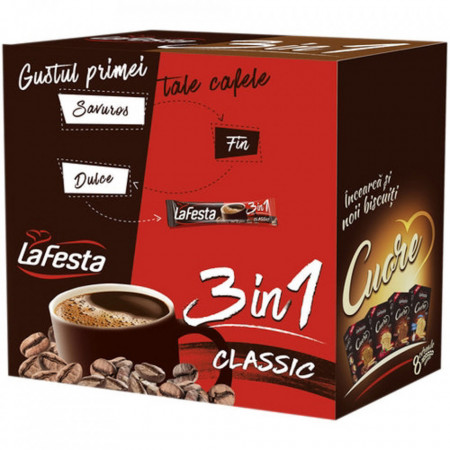La Festa 3in1 Clasic Bautura Instant cu Cafea Zahar si Gust de Lapte 24 buc x 15.6g