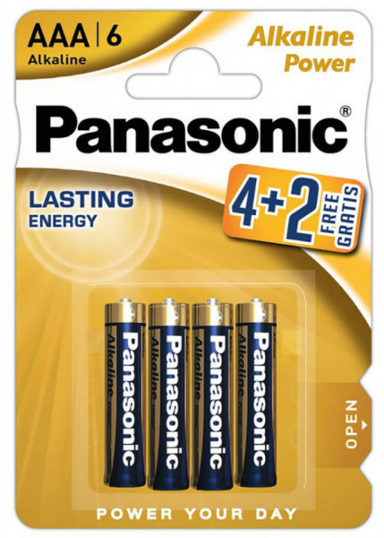 Panasonic Baterii Alkaline Lasting Energy AAA LR03 4+2 Gratis