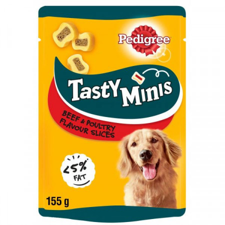 Pedigree Tasty Minis Feliute cu Aroma de Carne de Vita si Pasare 155g