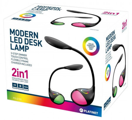 Platinet Lampa pentru Birou cu Led 2in1 Alb Rece PDLQ10 6w