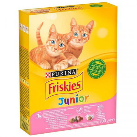Purina Friskies Junior Hrana Uscata pentru Pisici cu Carne de Pui Lapte și Legume 300g